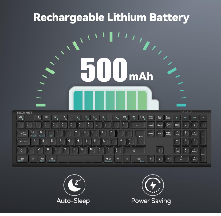 Wireless Ultra slim Keyboard UK Layout Rechargeable Bluetooth,Multi Device,KB005