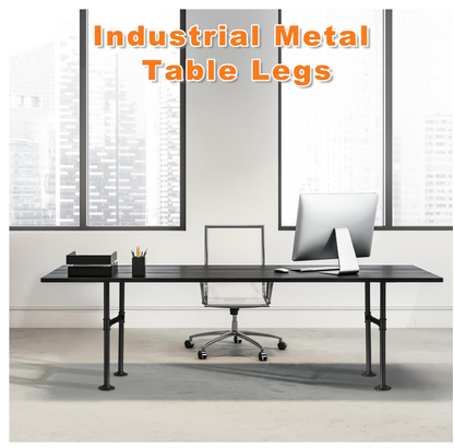 38" Metal Table Legs 2Pcs Industrial Pipe Desk Coffee Dining Table Legs Black-80