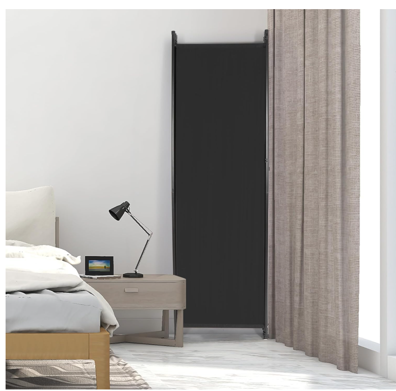 4 Panel Room Divider 80x68 In Folding Privacy Screen Portable Partition Black-79