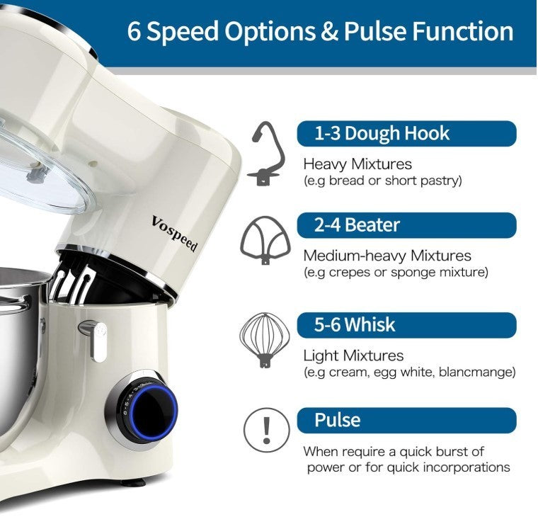 1500W Stand Mixer 8L Electric Food Mixer Dough Hook Whisk Beat Kitchen Help-131