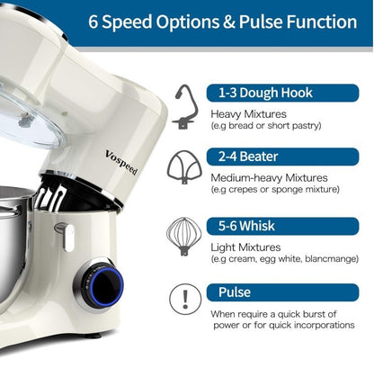 1500W Stand Mixer 8L Electric Food Mixer Dough Hook Whisk Beat Kitchen Help-131