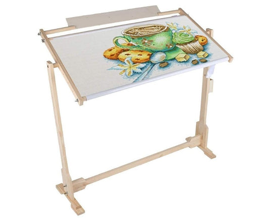 Cross Stitch Embroidery Frame Wooden Stand Adjustable 5 Level Height 97cm-244