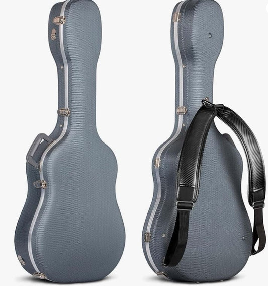 Acoustic Guitar Hard Case 41in ABS Waterproof Navy Blue Diamond Case- 308
