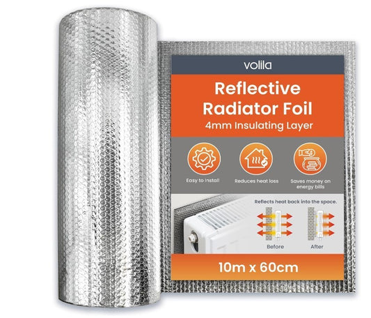 Multipurpose Foil Insulation Roll 10m x 60cm - 1 Pack Radiator Reflector Panels