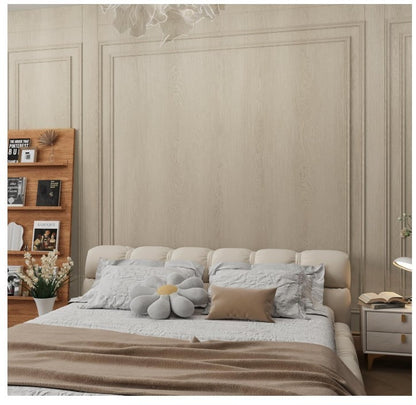 Pearl White Wood Grain Vinyl Wrap Self Adhesive Wallpaper 80x400cm Roll-327