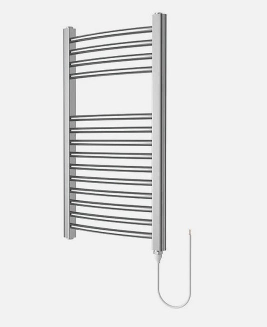 Chrome Curved Towel Radiator 700x400mm Bathroom Heated Rail 583 BTU 14 Bars