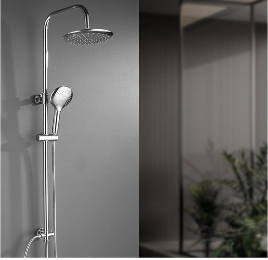 Adjustable Shower Riser Rail Kit with 9in Round Rainfall Head 3Spray Handset-152