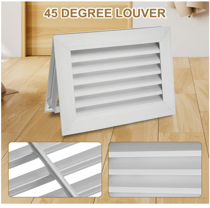 2PCS Door Vent Cover 12x8 In Aluminium Grille Louvered Vent Cabinet Wardrobe-99