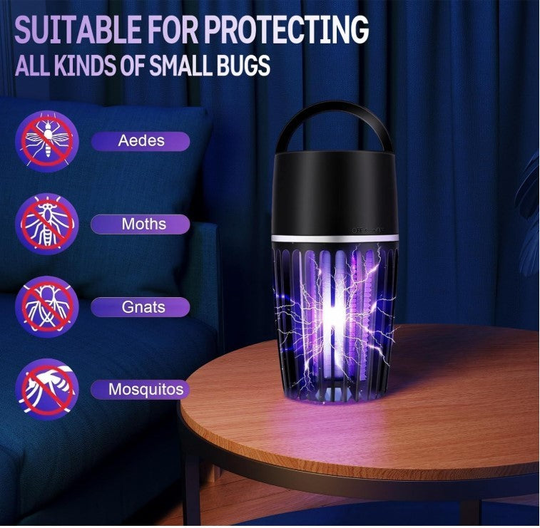 Electric Fly Zapper USB Rechargeable 2in1 Bug Zapper UV Light Indoor Outdoor-121