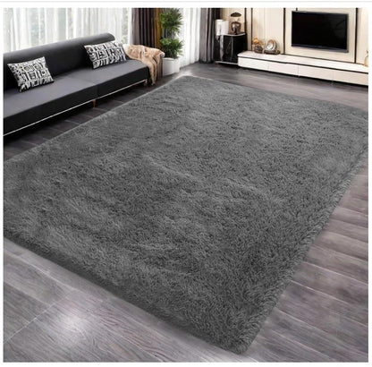 Large Shaggy Rug 240x300cm Washable Anti Slip Soft Living Room Carpet Grey-322