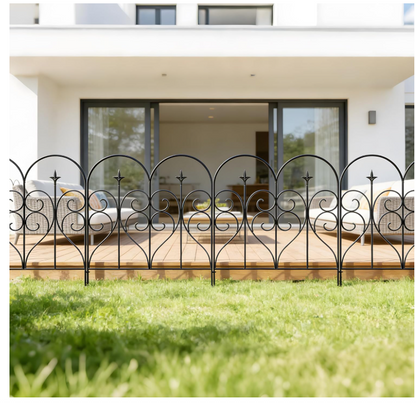 10PCS Garden Fence Panels Metal 81x61cm 6m Border Edging No Dig Rustproof Pet