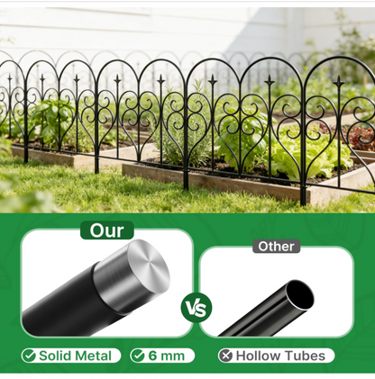 10PCS Garden Fence Panels Metal 81x61cm 6m Border Edging No Dig Rustproof Pet