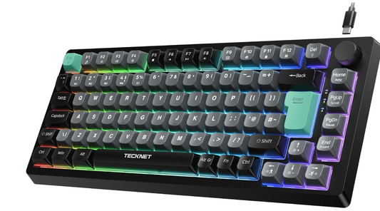RGB Gaming Keyboard,83 Keys Wired With Volumn Knob,26 Keys Anti-Ghosting, KB025