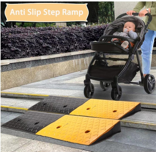 Rubber Kerb Ramp 100x25x10cm Heavy Duty Non Slip Wheelchair Curb Ramp-319