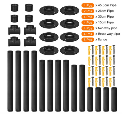 38" Metal Table Legs 2Pcs Industrial Pipe Desk Coffee Dining Table Legs Black-80