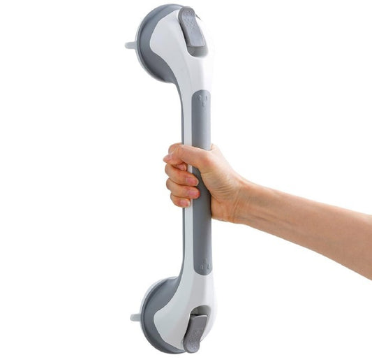 Suction Grab Rail 43cm Bathroom Safety Handle No Drill Shower Bar 110kg Grey-125