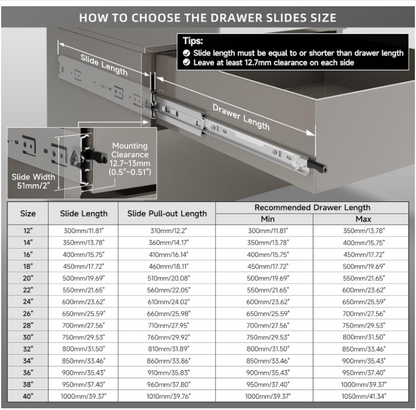 60cm Drawer Slides Heavy Duty 60kg Locking Full Extension Ball Bearing Runner-07