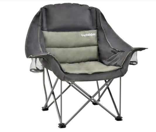 Camping Chair Folding Oversized Padded 180kg Heavy Duty Cup Holder-245