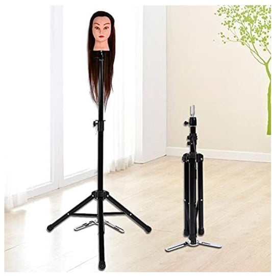 Wig Stand Tripod Adjustable Mannequin Head Holder Hairdressing Stand-164