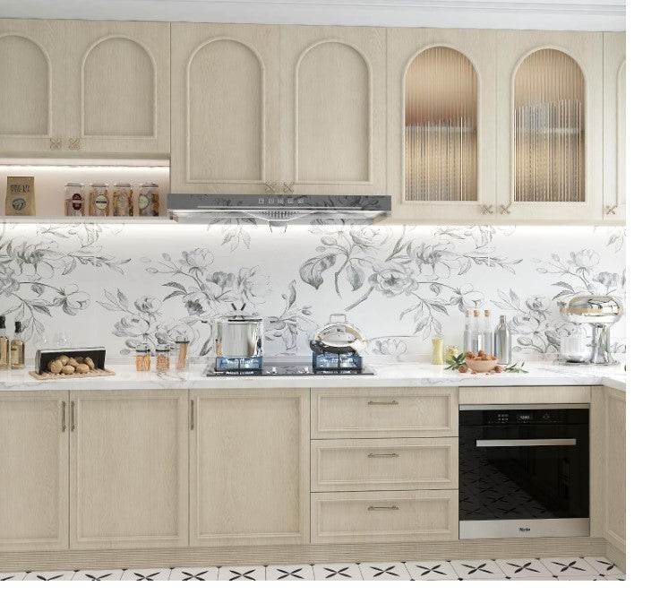 Pearl White Wood Grain Vinyl Wrap Self Adhesive Wallpaper 80x400cm Roll-327