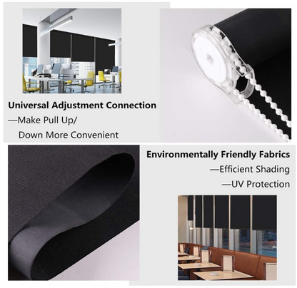 100% Blackout Roller Blind 109x183cm Waterproof Thermal UV Window Shade Black-19