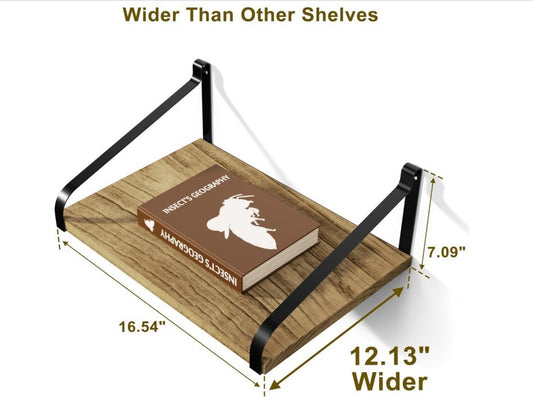 Floating Wall Shelves Rustic Wood Storage Kitchen Bathroom Bedroom-196