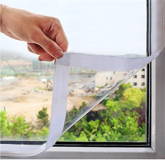 Window Insulation Kit 190x200cm Reusable 180µm Thick Thermal Window Film Cover