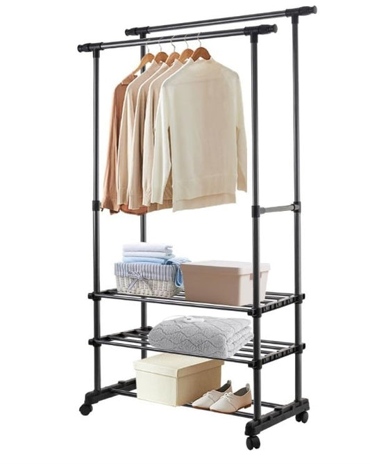 Clothes Rack Single Rod Garment Stand for Bedroom Apartments– Black 60cm -252