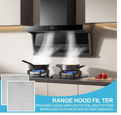 2PCS Cooker Hood Filter 320x260x9mm 5 Layer Aluminium Grease Mesh Universal Silv