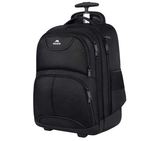 Travel Backpack with Wheels, Rucksack Wheels Cabin Size Wheeled Case Black -141