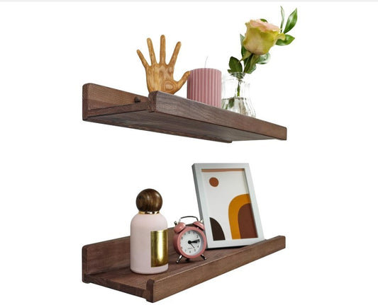 Floating Shelves for Wall 30cm, Set of 2 Waterproof Wall Storage Shelves-218