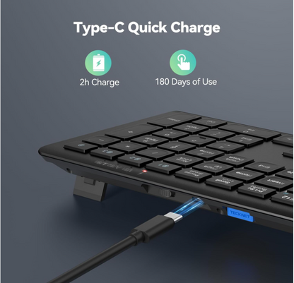 Wireless Ultra slim Keyboard UK Layout Rechargeable Bluetooth,Multi Device,KB005