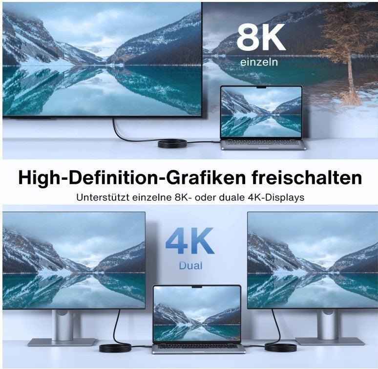 Ivanky Video Cable Thunderbolt 4, USB-C to USB-C 240W, Supports 8K Display-231